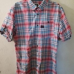 G-Star Raw Denim Plaid Shirt Sleeve Shirt Size XXL
